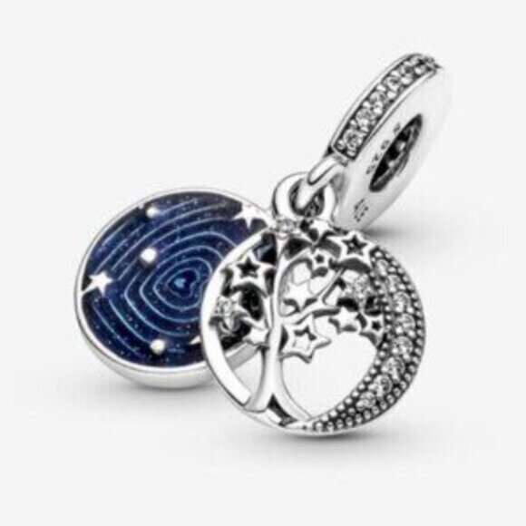 Pandora Double Dangle Tree & Galaxy Moon Charm - Picture 4 of 4